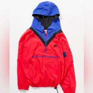 Vintage 90s NIKE Red Hooded Windbreaker Jacket - Excellent Condition!